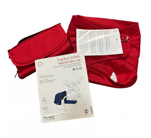 Bugaboo Buffalo Extendable Sun Canopy & Bassinet Apron Brand New In Box Red - Picture 1 of 4