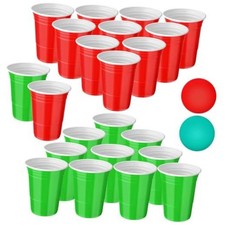 22 Pcs Christmas Game Party Team Naughty or Red, Green Team Nice, Team Naughty