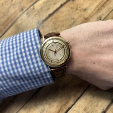 1950s 35MM LeCoultre Cal 814 10K GF Wrist Alarm Manual Wind Wrist Watch