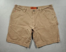 Jesse James Shorts Mens 42 Tan Carpenter 11" Washed Duck Canvas Workwear