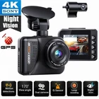 Campark 4K Dual Dash Cam Front Rear GPS Car DVR Recorder Camera Night Vision