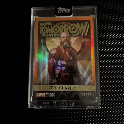 2025 Topps Marvel The Collector Red Guardian Marvel Tomorrow Orange Foil /25