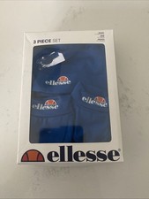 Ellesse 3 Piece Baby Set Hat Boots And Bodysuit Blue 6 - 9 Months  Brand New