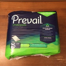 Underpads Prevail Fluff Absorbent Protection Disposable, 23" x 36" 25 Count