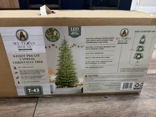  My Texas House  HTF  9 Ft Pre Lit Cypress Tree Christmas 600 LED Twinkle Lights