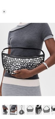 Staud DEMY SHOULDER BAG RIVETS Black studded NWT