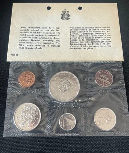 1964 Canada ~ Royal Canadian Mint 6-coin set ~ Proof-like ~ 1.1 troy oz ~ sealed