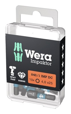 Wera Bit-Sortiment Bit-Box Impaktor 1/4'' DIN 3126 C6,3 Innensechskant 4 x 25...