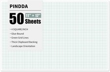 Engineering Graph Paper Pads, 11"x17 "Grid Paper, 4x4 Graph Ruled, 50 Sheets ...