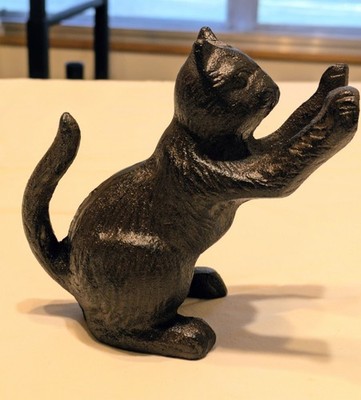 Vintage Style Cat Cast Iron Door Stop or Book Ends 