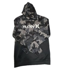 Hurley Hoodie Boys Youth XL Grey Camo H20 Dri Pullover Sweatshirt 13/15yr