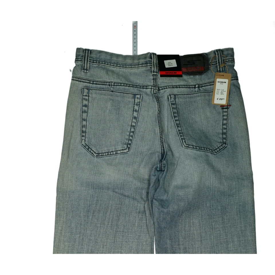 SIGNUM Pantalones Jeans Regulares De Confort Para Hombre 30/34 Azul NUEVO. - Imagen 4 de 4