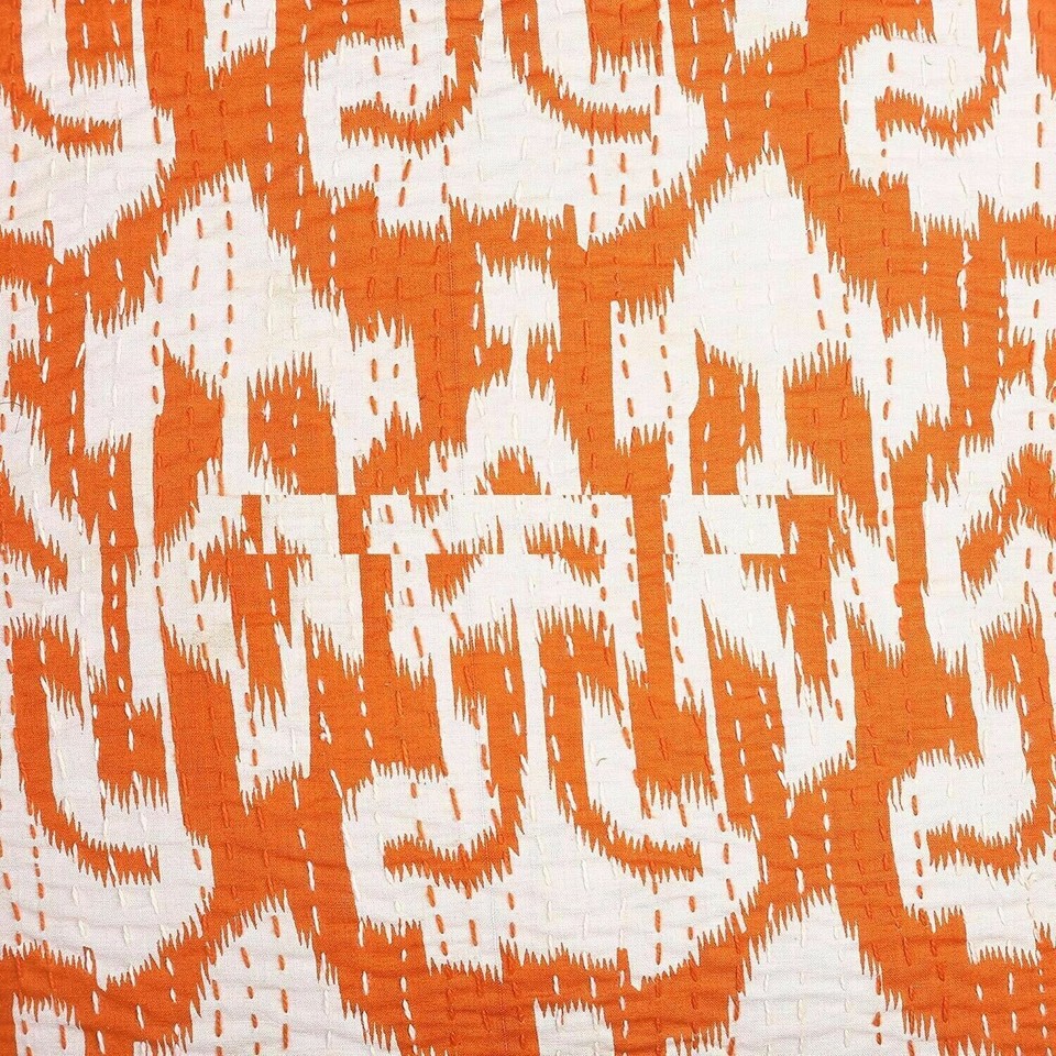 Traditional Handmade Cotton Kantha Work Embroidery Ikat Cushion Covers