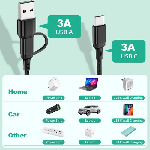 USB Type C Multiple Port Charger Cable 1.2m Usb 3 In 1Universal Charging Cord - 第 5/14 張圖片