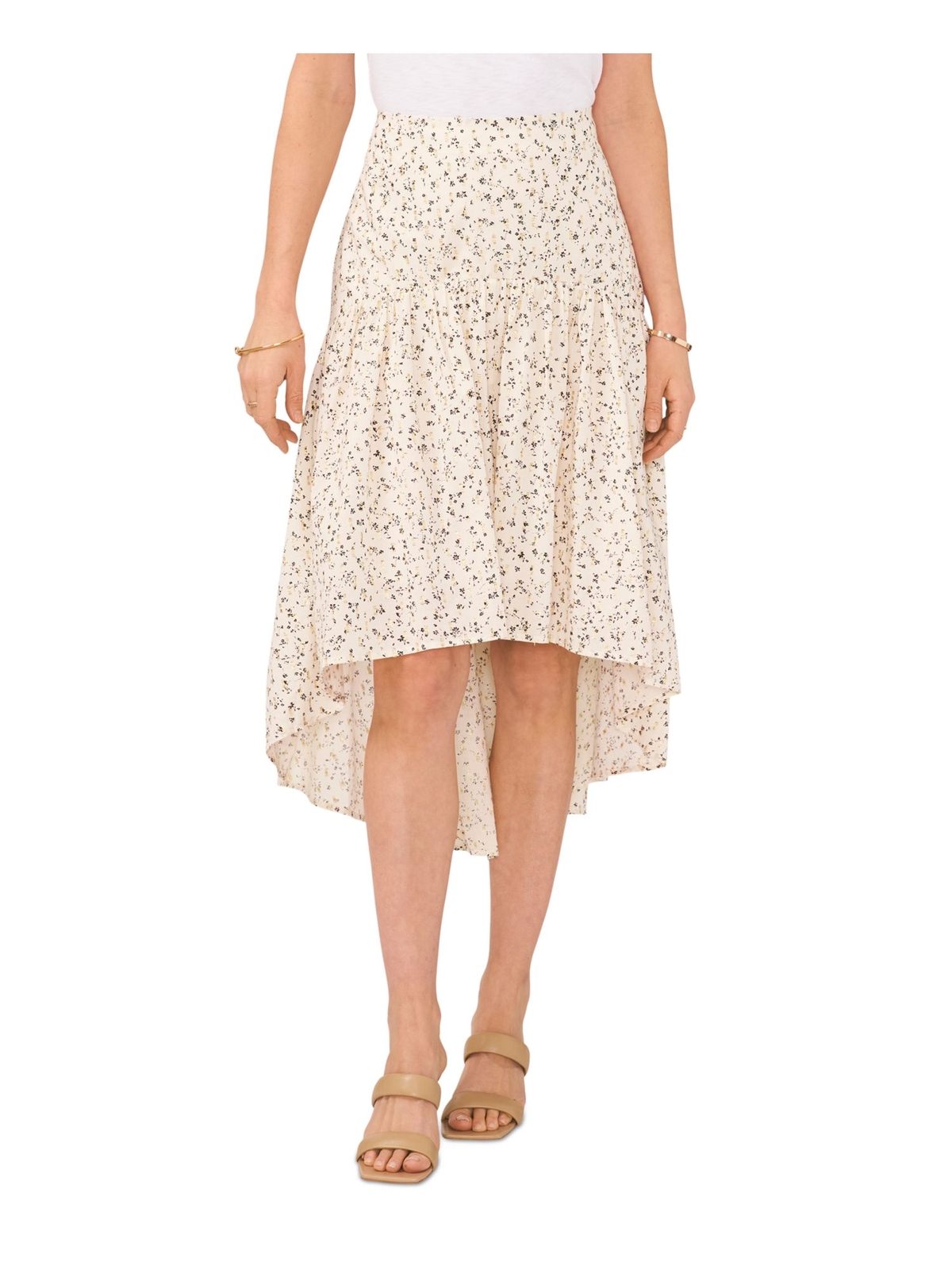 Женская бежевая юбка миди-хай-Лоу на подкладке от VINCE CAMUTO 6