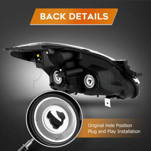 For Nissan For Altima 2010-2012 Headlights Assembly New Pair Black Headlamps - Foto 4 di 6