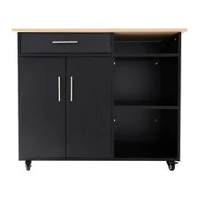 Kitchen Island Cart with Storage Rack Rolling Table with Wheels Multi-functional
