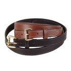 Amish-Made Leather Dress Belt, Goldtone Buckle, 1 Inch Wide in Black or Brown