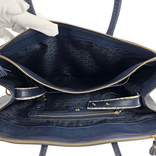 Anya Hindmarch Ebury Womens Navy Leather Tote Bag - Picture 8 of 10