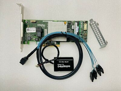 Adaptec ASR-8405 12Gb/s RAID Controller Card +w/ Battery + SFF-8643 SATA Cables