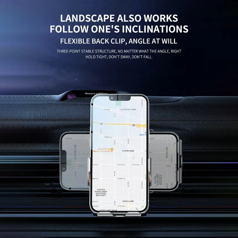 Car Wireless Phone Charger Mount Holder Air Vent Fast Charge Qi 30W Universal - Image 4 of 4