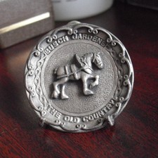 Vintage Small Colonial Pewter Plate Busch Gardens 1 3/4" Wide