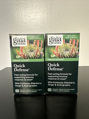 Gaia Herbs Quick Defense - Fast-Acting Immune Support Supplement - 80 Vegan Caps