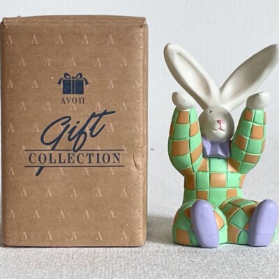 Vintage AVON Easter Bunny Figure / Ornament - Gift Collection - 90s - Boxed