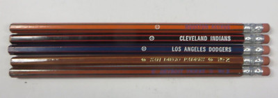 Vtg 1970's MLB BASEBALL Wooden No. 2 Pencils Striped Major League Lot Style #2
