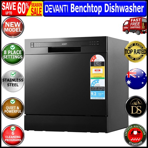 Devanti Benchtop Dishwasher Freestanding Coutertop Dishwashers 8 Place
