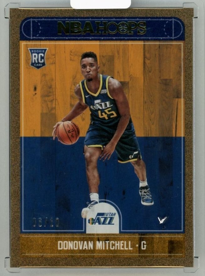 Donovan Mitchell 2017-18 Panini Hoops Basket ball Gold Parallel 6/10 Utah Jazz