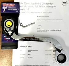  NEW Westward 1LCG6 Ratcheting Double Box End Wrench, 12 Pt 19 x 22 c