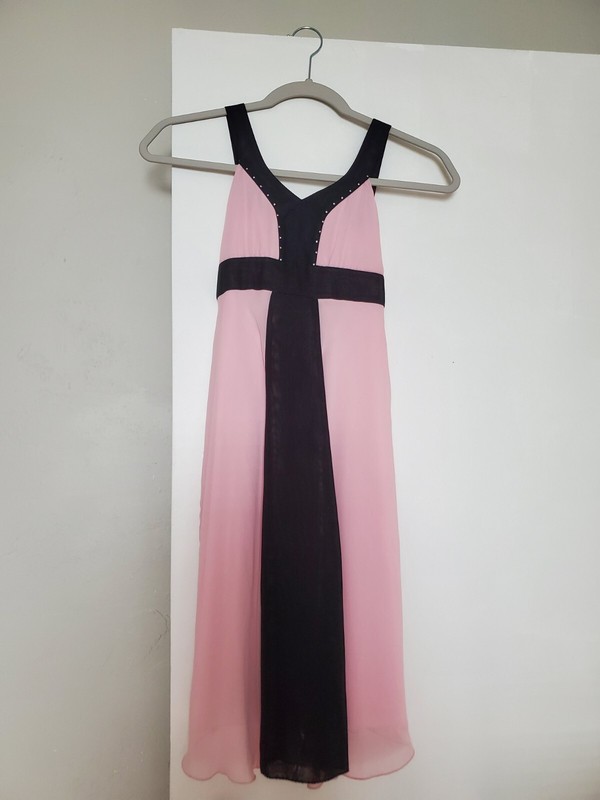 Hype Girls Pink & Black Chiffon Dress Size 10 