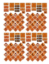 1:87 HO scale model car road work construction traffic street signs
