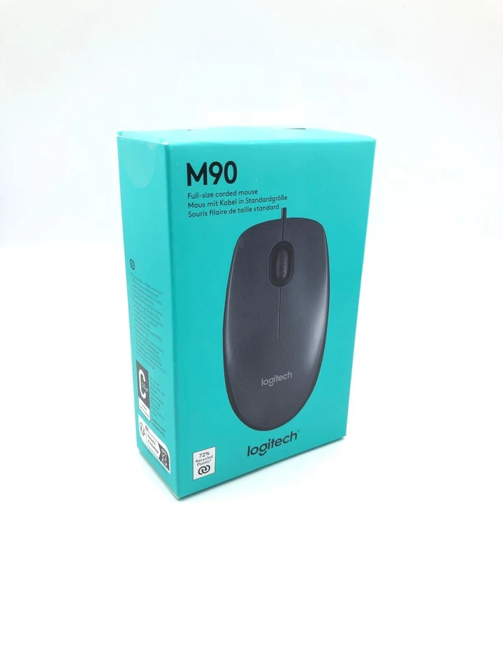 Logitech M90 Wired USB Optical Mouse For Pc Laptop Computer Scroll Wheel Mice UK - Image 2 of 4