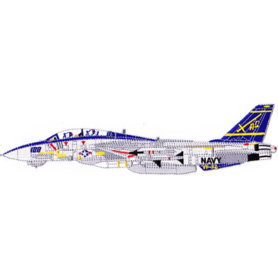 VF-32 Fighter Squadron Tomcat Side View Plane Patch