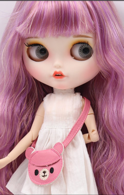 12'' Factory blythe Doll Long purple mixed hair new matte face rabbit tooth