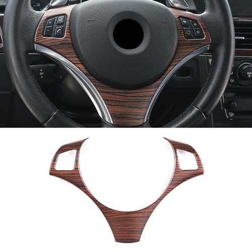 For BMW 3 Series 2005-2012 Brown Wood Grain Steering Wheel Moulding Cover Trim - Picture 1 of 14