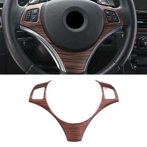 For BMW 3 Series 2005-2012 Brown Wood Grain Steering Wheel Moulding Cover Trim - Photo 1 sur 14