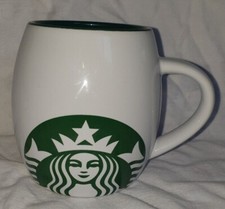 Starbucks Barrel Curve Mug 2016 Siren Mermaid Logo Coffee White/Green