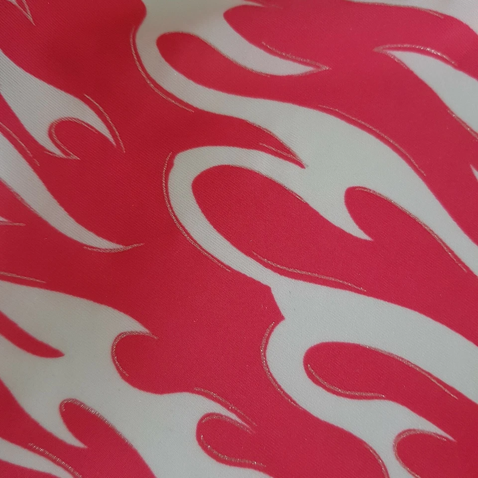 (#341) Age 7/9 Freestyle Dance Crop Top/Skirted Briefs Pink Flames/Silver - Image 2 of 3