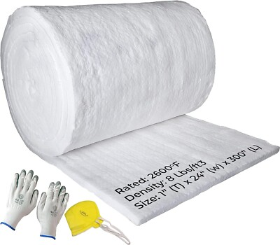 #ad Ceramic Fiber Blanket 1quot;x24quot;x300quot; High Temp Thermal Insulation 2600F $169.99