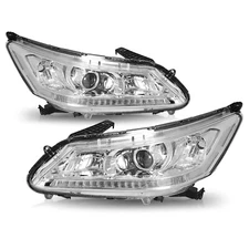 For 2013-2015 Honda Accord Sedan 4DR Chrome Clear Corner w/o LED DRL Headlights 