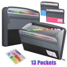 Waterproof Expanding File Folder Accordion Zipper Organizer for Letter A4 Papers
