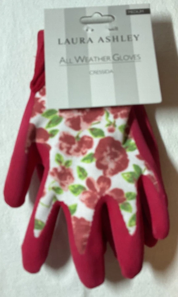 Guantes Laura Ashley Todo Clima Jardín CRESSIDA ROJO FLORAL TALLA MEDIANA NUEVO EN PAQUETE Foto 2 de 2