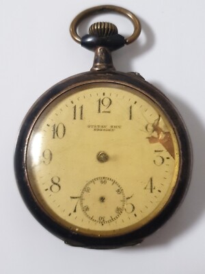Antike Gustav SMY Dresden Taschenuhr POCKET WATCH Defekt 5-12