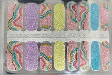 Color Nail Polish Strips,16ct. Pastel Sparkle 2 READ DESCRIPTION BELOW