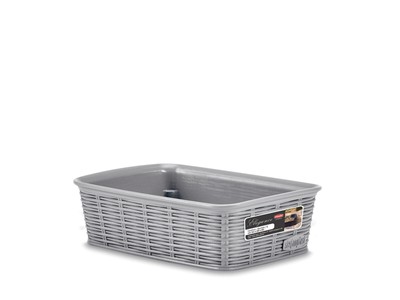 Stefanplast Elegance Rattan Polypropylene 25X19X6H, Gray
