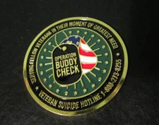 Operation 22 Buddy Check Veteran Suicide Hotline Pledge Challenge Coin
