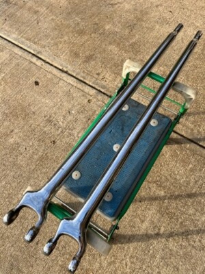 Old Chrome Hot Rod Radius Rods Vintage Patina Original Old School Jalopy